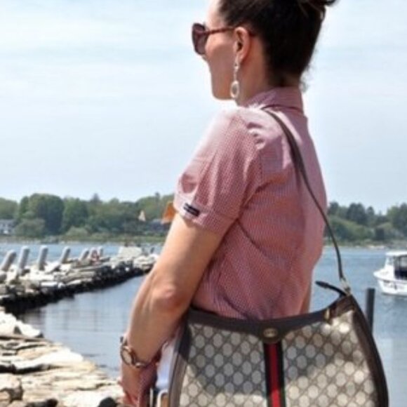 D&G Red Gingham Button Down Front Tie Shirt - Picture 10 of 16